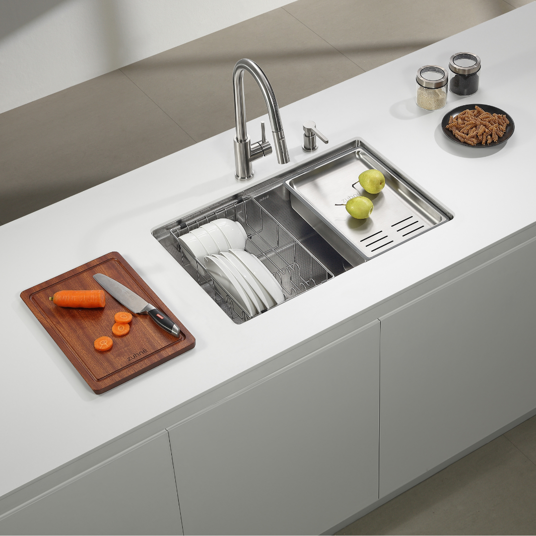 さっちんページ Neste 78cm 316 Single Bowl Stainless Steel Workstation Sink | Zuhne SG