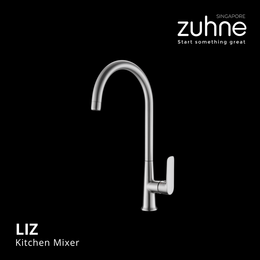 LIZ Kitchen Sink Mixer Faucet | Spot-Resist Matte, Stainless Steel Tap