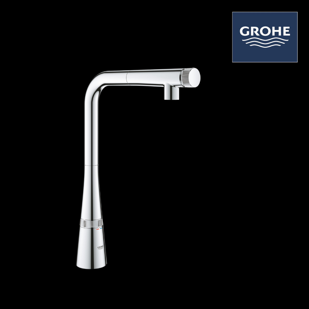 Grohe Zedra SmartControl - Grifo de fregadero con ducha extraíble,  SmartControl, cromo 31593002