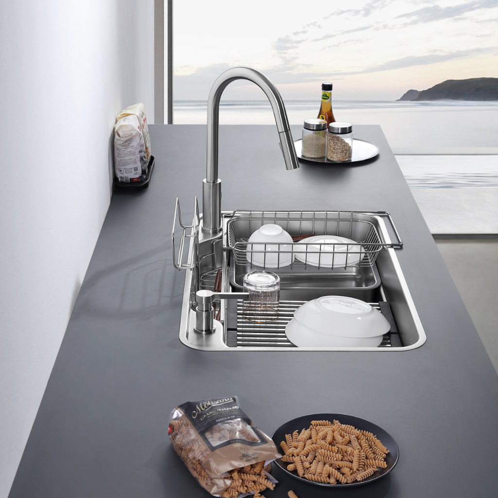 Buy SAKURA 76cm Japan-Style Flush Mount Workstation Kitchen Sink Buy SAKURA 76cm Japan-Style Flush Mount Workstation Kitchen Sink