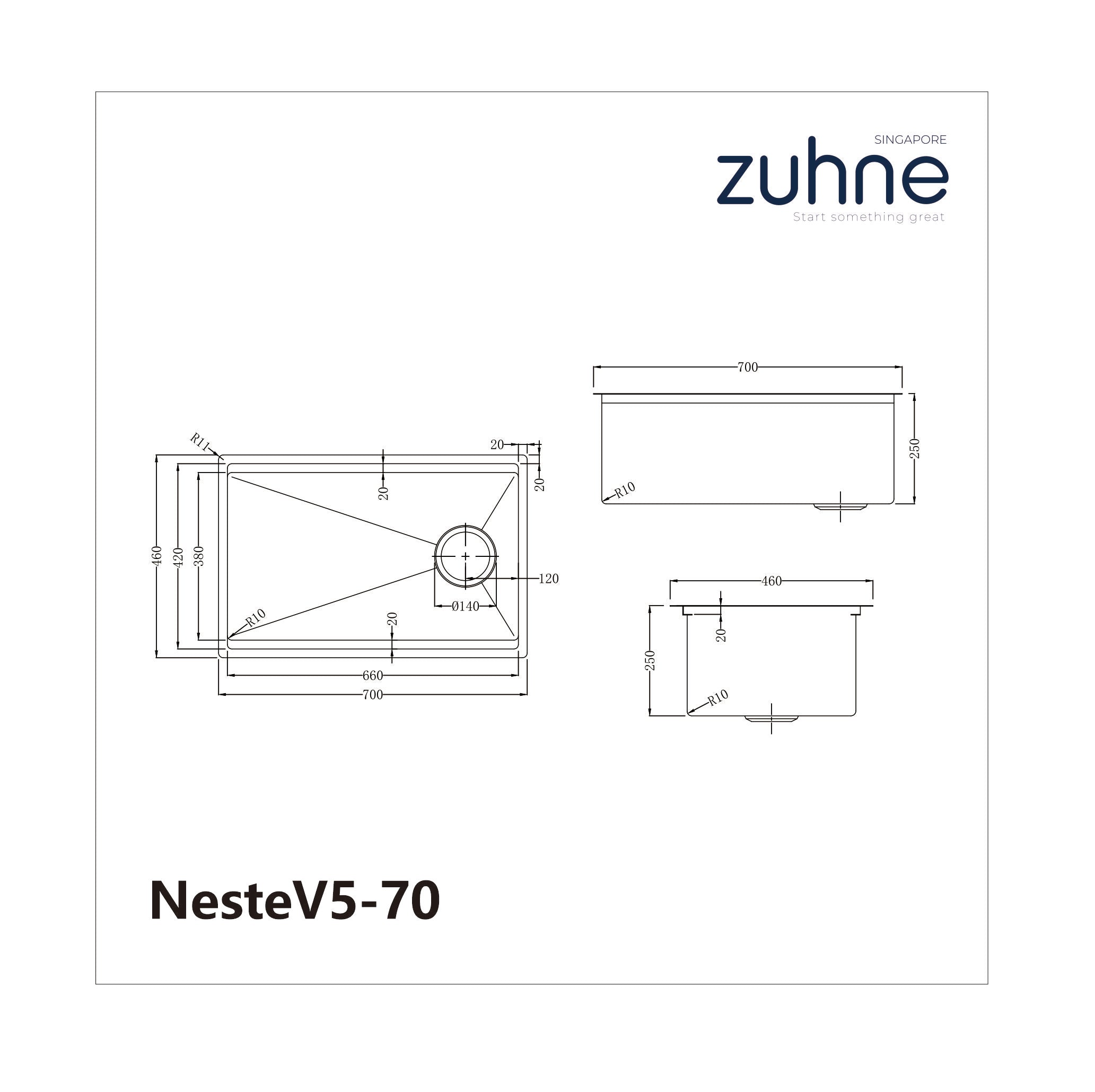 Neste 316 Stainless Steel Workstation Sink with Accessories | Zuhne SG