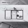 Oslo Honeycomb Natural sink installed as an undermount in a marble countertop
