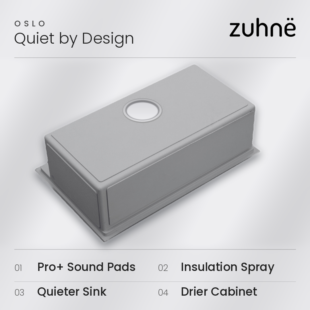 Oslo sink with Pro+ Sound Pads covering most of the exterior
