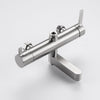 Zuhne Rova Triple-Outlet mixer in brushed 304 stainless steel, with mixing lever and swivel lower spout