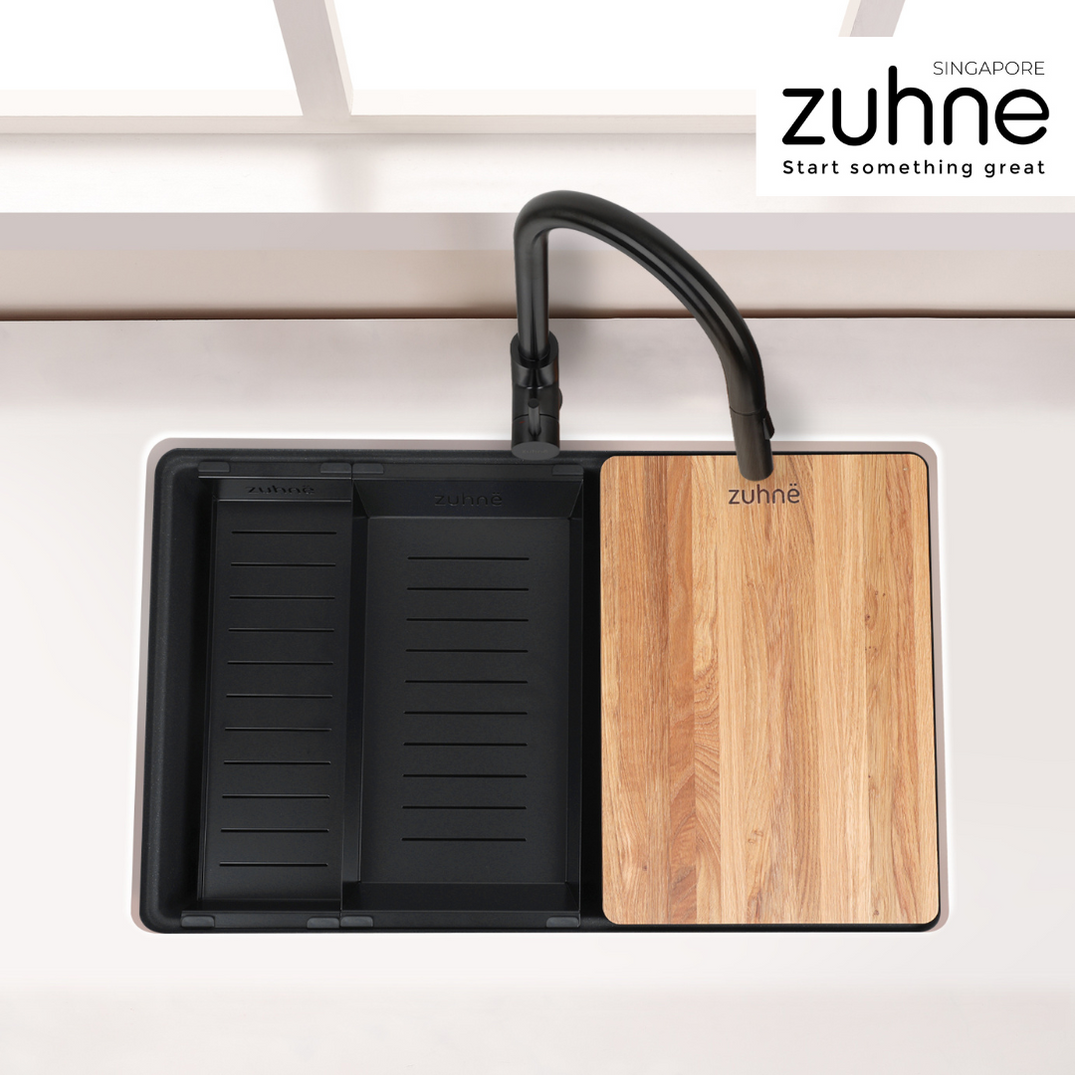 NIO Matte Black Solid Stainless Steel Pull Down Kitchen Mixer Faucet