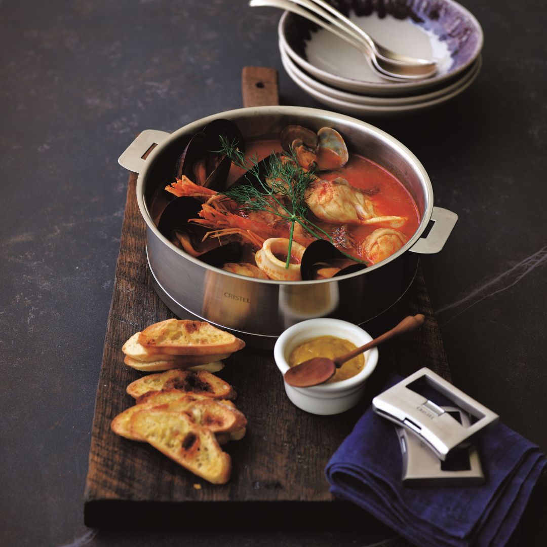 CRISTEL 3-Ply Stainless Steel Saute Pan | Made in France