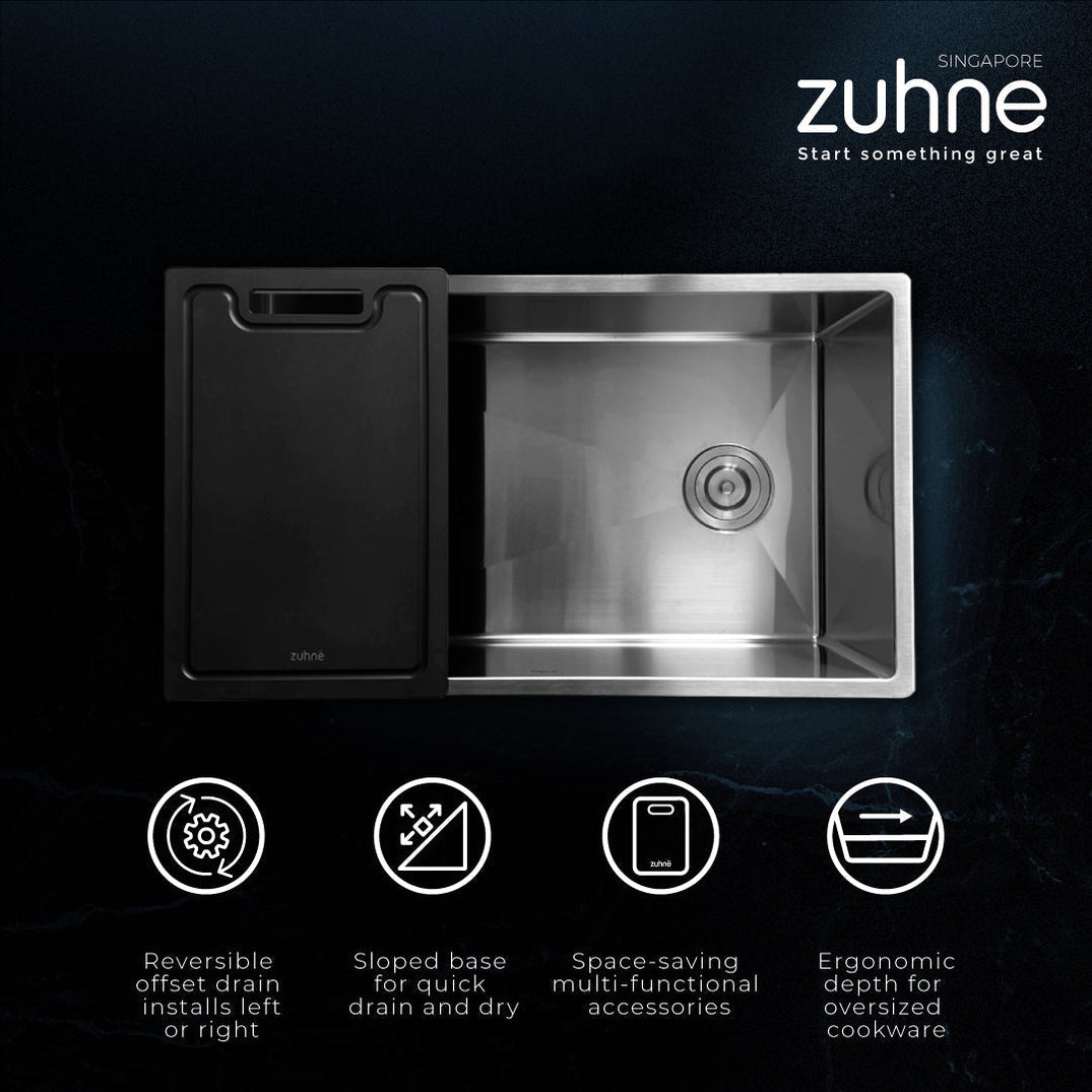 Modena 30Inch or 77cm Kitchen Sink with Accessories ZuhneSG