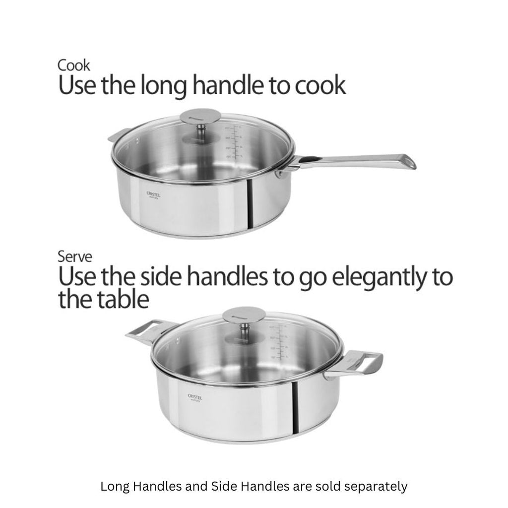 CRISTEL Stainless Steel Cookware Pots Frying Sauce Saute Pans